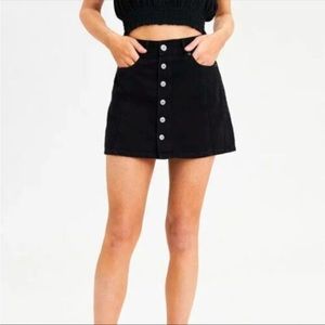American Eagle Black Mini jean skirt size 0